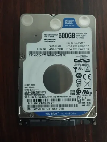 HD 500GB WD para notebook