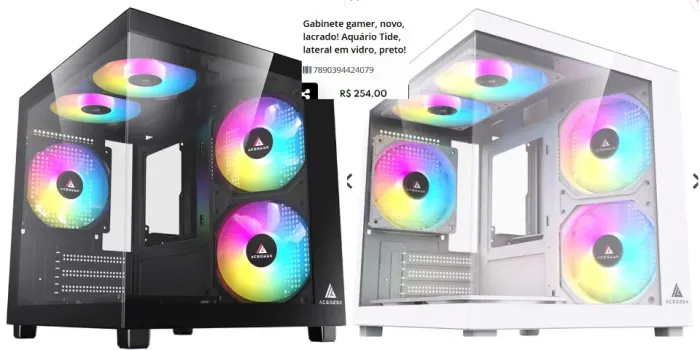 Gabinetes gamer, novos, lacrados! Temos mais de 25 modelos a partir de 134,00!
