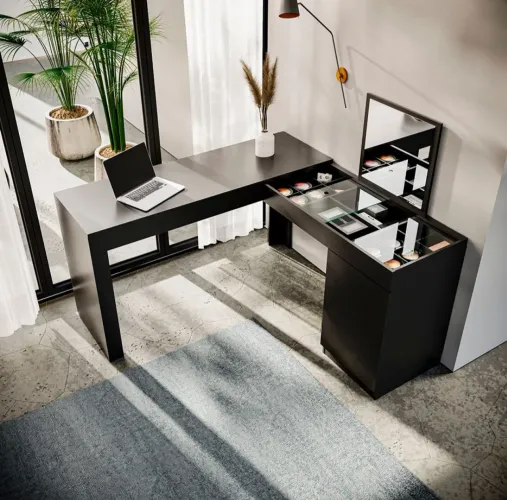 Escrivaninha/Penteadeira Moderna com Espelho Integrado