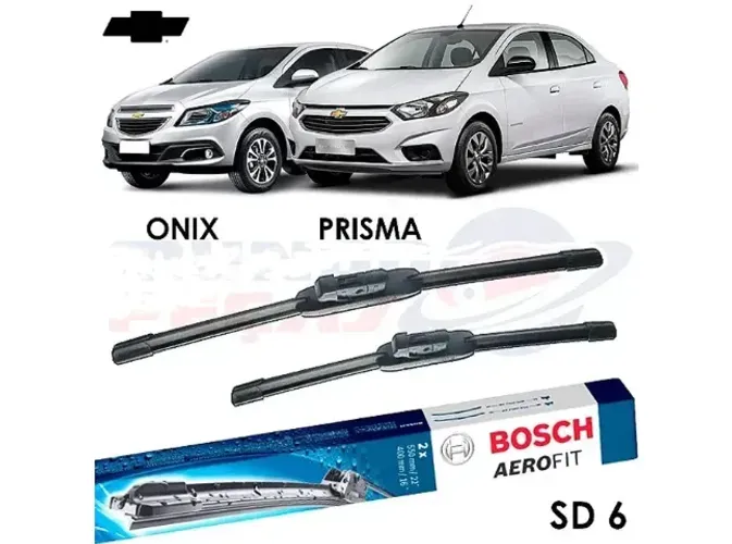 Jogo de Palhetas BOSH  SD6 - Limpadores de para-brisa Onix Prisma