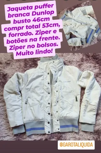Jaqueta Puffer Branca Dunlop