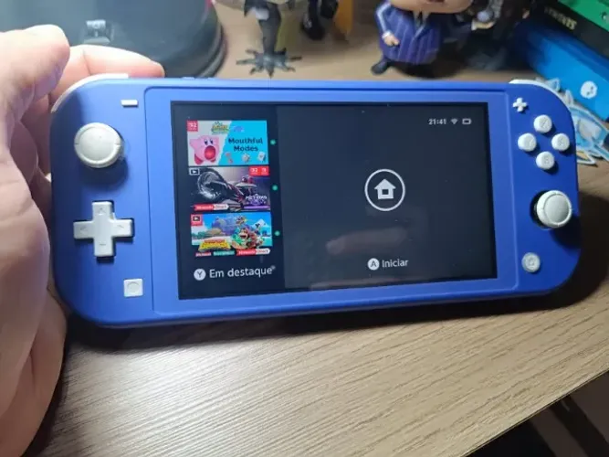 Nintendo Switch Lite Azul Escuro - Perfeito Estado! (Modelo HDH-001)