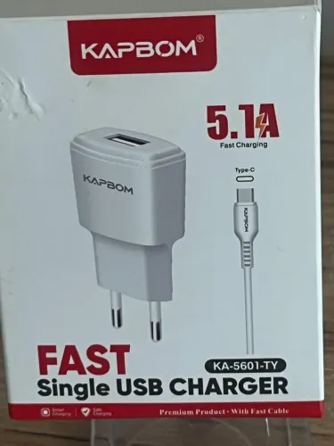  Baixou o preço! Carregador USB Fast Charging KAPBOM 5.1A + Cabo Type-C