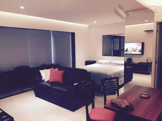 Apartamento mobiliado para locação, 01 dorm, 49m, lazer completo, piscina rofftop, 01 vaga