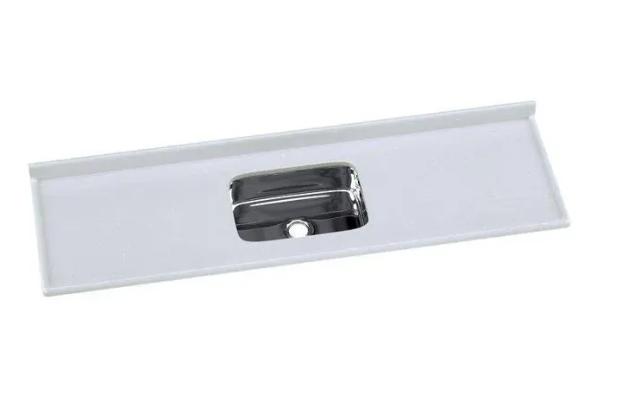 PIA MARMORE SINTÉTICO RORALIT COM CUBA AÇO INOX 180cmx55cm