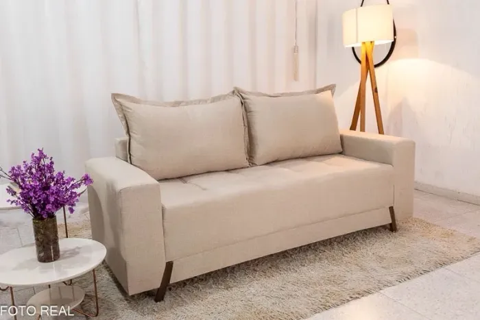 Sofá 3 lugares 2.00m Linho- Produto Novo Entrega Rápida