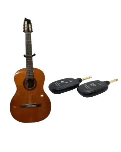 KIT Violão Condor Nylon 7 Cordas Eletrico Cn247E+RECEPTOR E TRANSMISOR SM-24 S/ FIO SMART