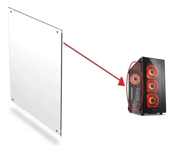 Tampa de acrílico do gabinete sharkoon tg4 