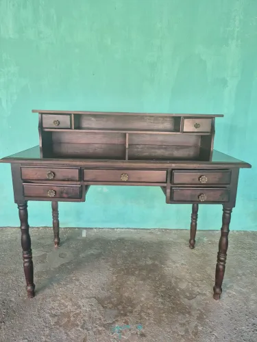 Escrivaninha vintage de madeira imbuia 
