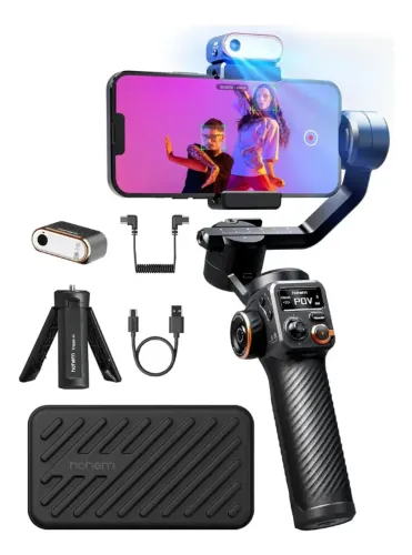 Estabilizador Gimbal Hohem  M6 Kit 3eixos Modelo com luz de preenchimento