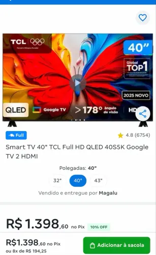 Tv 40 polegadas TCL 