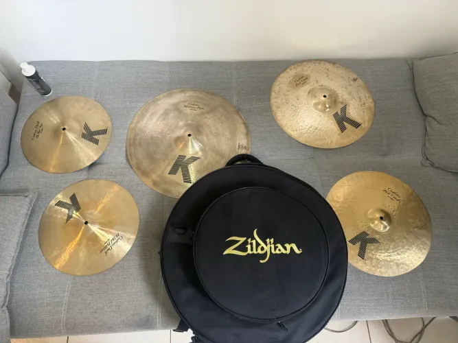 KIT DE PRATOS ZILDJIAN WORSHIP K CUSTOM + BAG ORIGINAL + POLIDOR ORIGINAL
