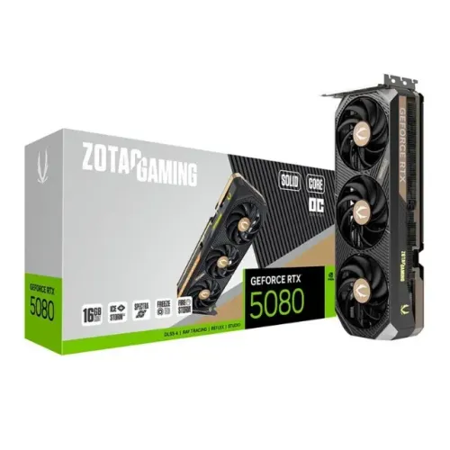 Placa De Vídeo Geforce Ddr7 16Gb/256 Bits Rtx 5080 Zotac Gaming, 3 Fans, Dp, Hdmi, Zt-B508