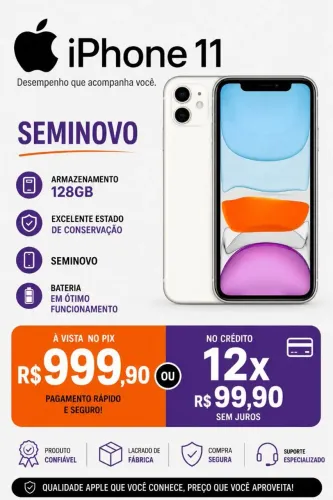 Apple iPhone 128gb Branco - Impecável - totalmente original.