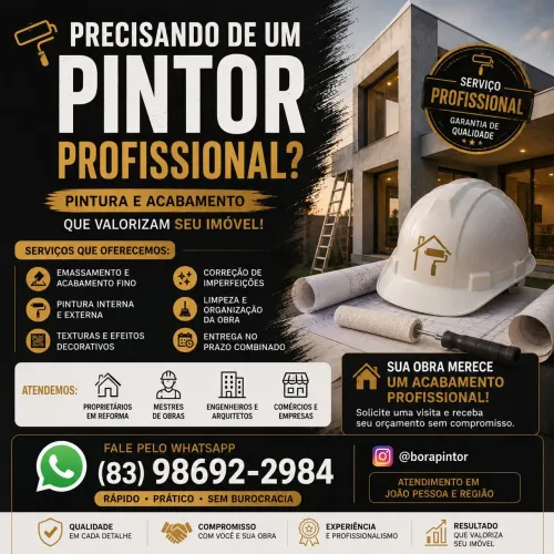 Pintor Profissional em João Pessoa | Pintura Residencial, Comercial e Acabamento Fino