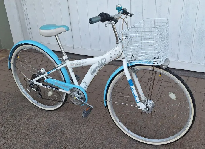 Raridade Bicicleta feminina aro 26, com 6 marchas e cesto.