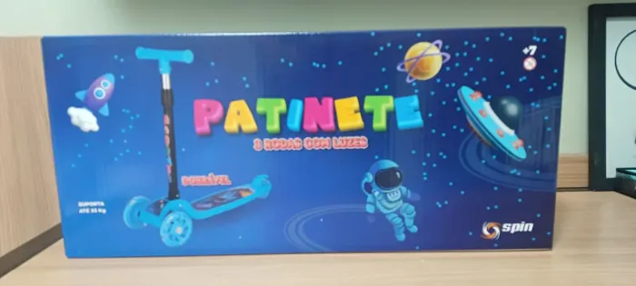 Patinete 3 rodas com Led da Brink Stronauta Azul