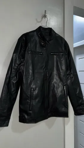 Jaqueta de couro masculina