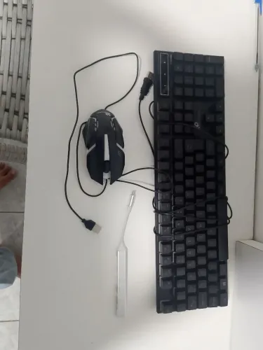 Teclado mais mouse e adaptador para mobilador ou computador