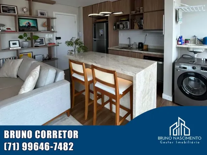 APARTAMENTO VISTA MAR MOBILIADO 1 QUARTO 40M² NA BARRA