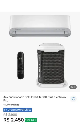 Ar-condicionado Eletrolux 12.000 BTU Wi-Fi