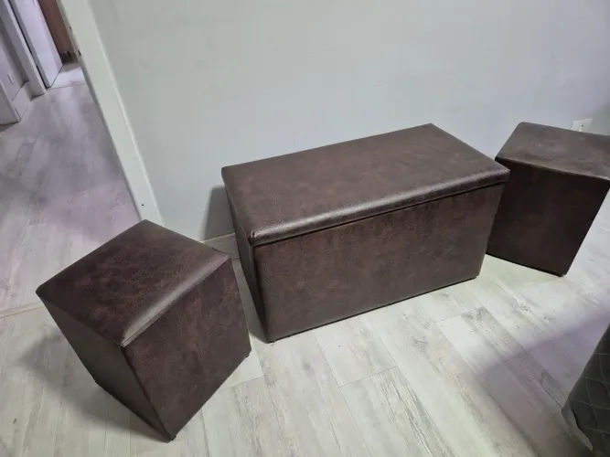 Baú estofado + banquetas