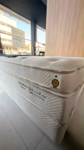 Conjunto Cama Box e Colchão Simmons Bamboo Origem Bothanical Plush Série 4 ? Plush