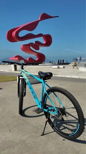 Bicicleta aro 29 azul, amortecedor, marchas, NOVA!