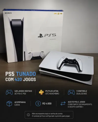 PS5 Leitor de Disco TUNADO + 420 JOGOS