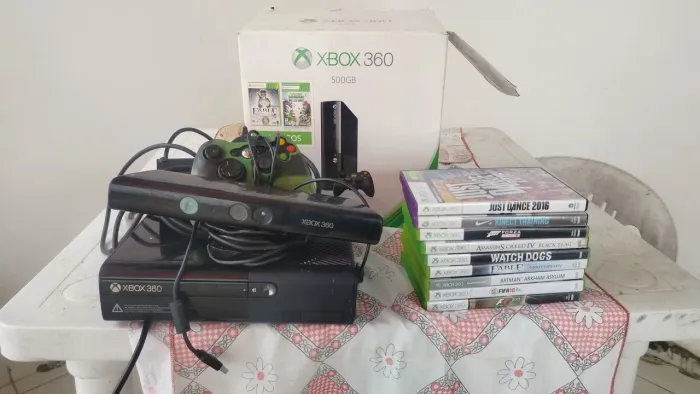 Xbox 360 com kinect+ jogos