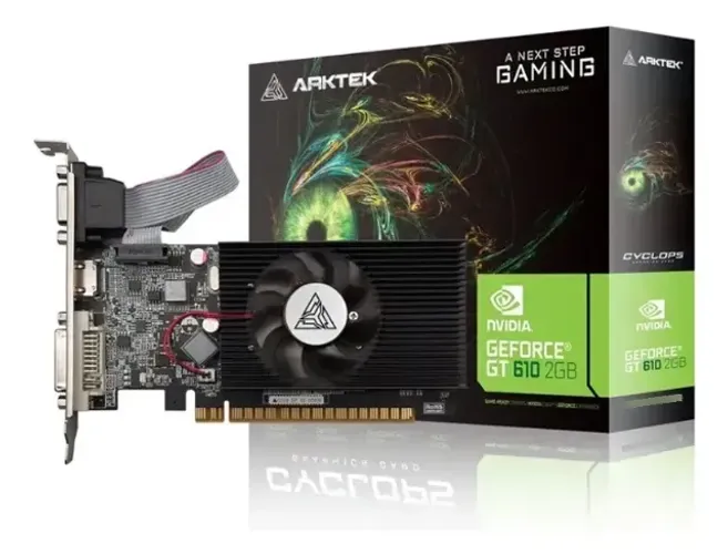 Placa de vídeo arktek gt610 2gb ddr3 hdmi vga dvi
