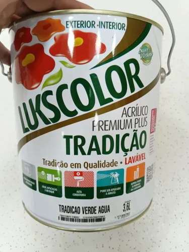 Tinta Acrílica Premium Lukscolor Tradição 3,6L - Verde Água