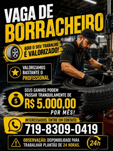 Vaga de borracheiro e aprendiz
