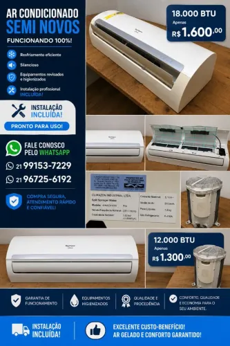 Ar condicionado semi novo. Excelente estado. Incluído instalação