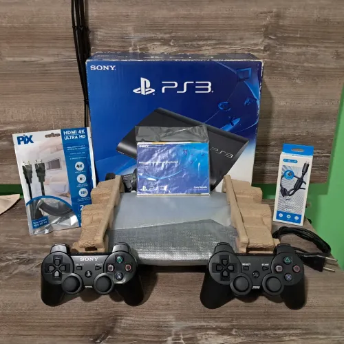 PS3 CECH-4314C, 500GB, HEN 4.93 + 30 jogos + lojas! Muito novo e 100% revisado