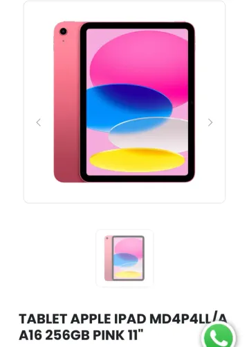 IPad A16 256gb Pink11? NOVO