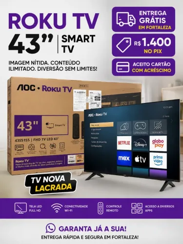 SMART TV AOC 43 ROKU TV