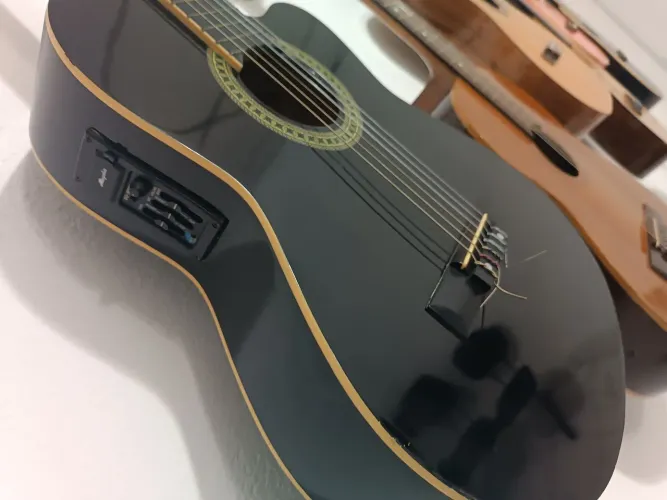 Nylon elétrico violão cutaway 