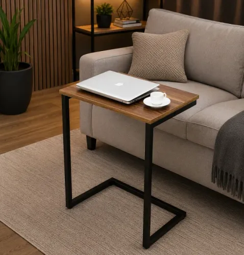 Mesa Lateral para Sofá - Estilo Industrial