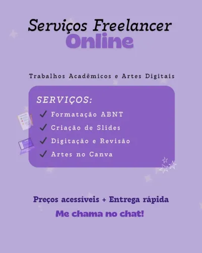Formatação de trabalhos ABNT, artes no Canva e slides