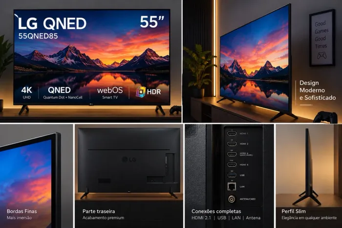 TV LG QNED85 55? 4K 120hz - 55QNED85ASG