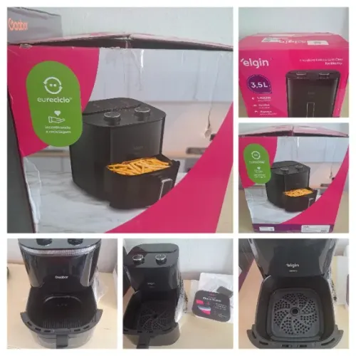Fritadeira Air Fryer Elgin Facilita Fry 3,5 Litros Potência 1400w Cor Preta
