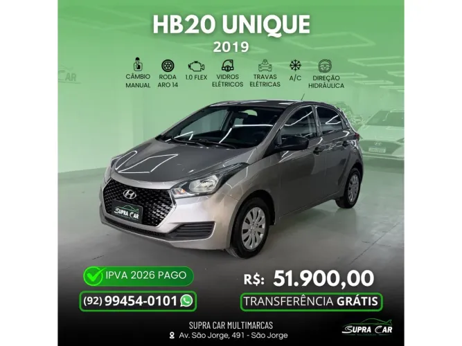 Hyundai HB20 Unique 1.0 Flex 12V Mec. 2019