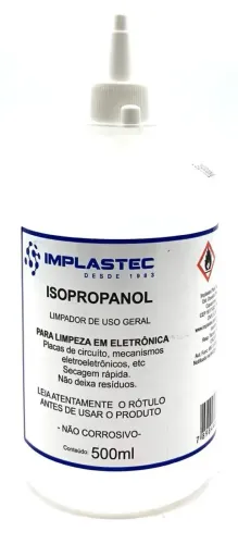 ALCOOL ISOPROPILICO IMPLASTEC 500ML BICO APLICADOR - LOJA DADO DIGITAL