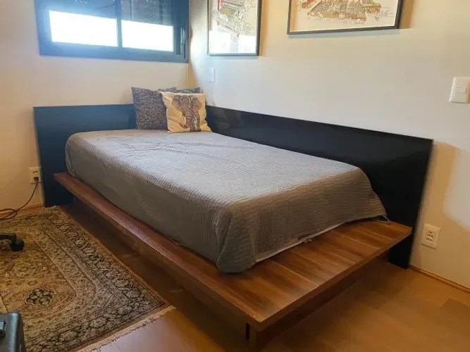 Bicama em madeira e lacca (alto padrão) + Colchão viúva