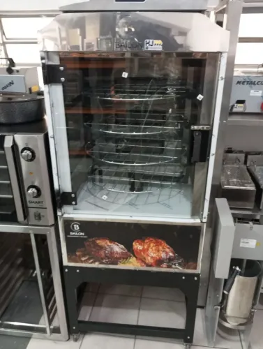 NZ. Máquina de assar frango 70 kg 4 grelhas giratórias BAILON