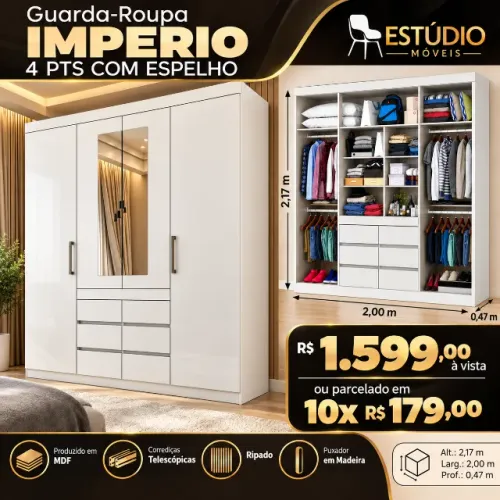 Guarda Roupa SOlteiro com espelho