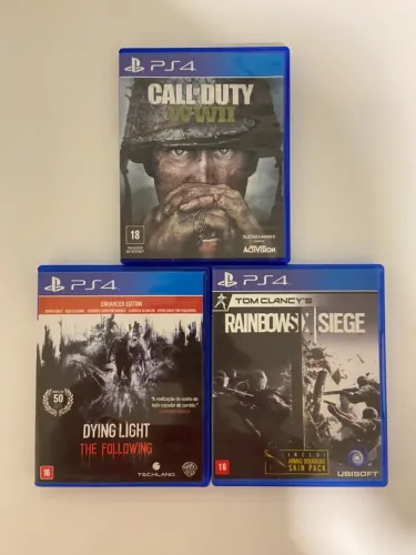 JOGOS PS4 | Call of Duty WWII | Dying Light | Rainbow six siege |