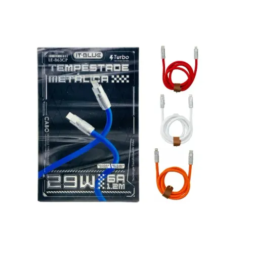 Cabo Tipo C Lightning Iphone 29W It-Blue