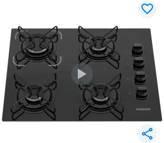 Cooktop itatiaia 4bcas, sem uso. Está na caixa,com nota fiscal. R$300. Retirada no local